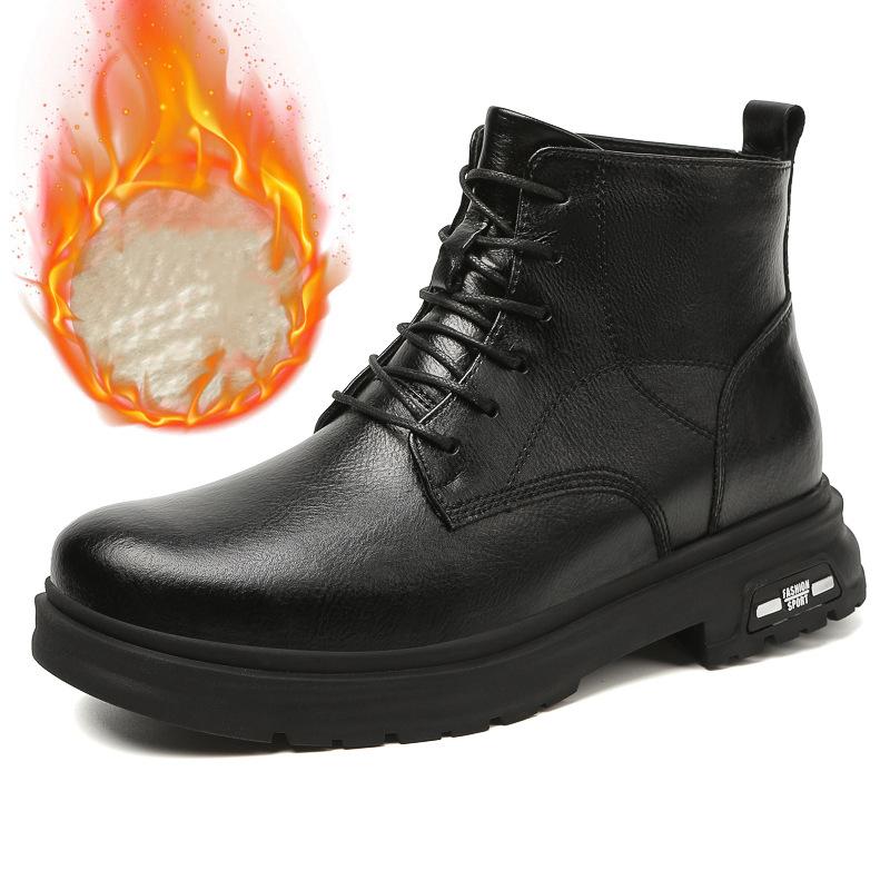 Fashion Men Formal Genuine Leather Casual Shoes Men's Sneakers Comfortable Platform Male Footwear Invisible Height Increase Insole 4-8CM