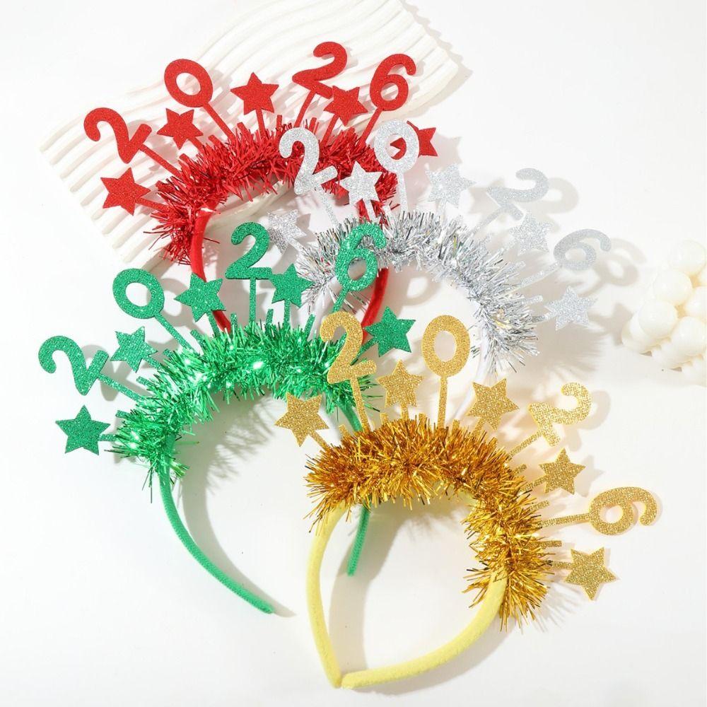 Sweet Star Strip Headwear Sequin Glitter Hair Hoop New Year Decorative Headdress  Masquerade Party