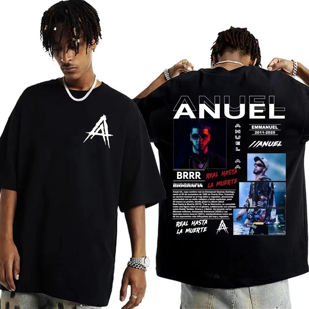 

Мужская футболка с графическим принтом Anuel AA Real Hasta La Muerte 2026 Винтажные готические футболки Летние топы Высококачественная футболка 4XL