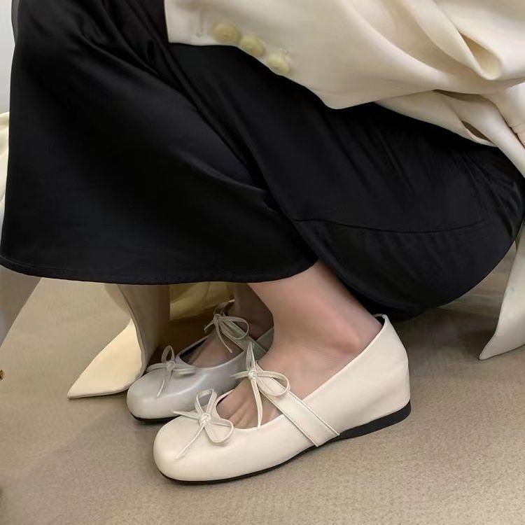 French bow Mary Jane women's shoes spring temperament with skirt small leather shoes women