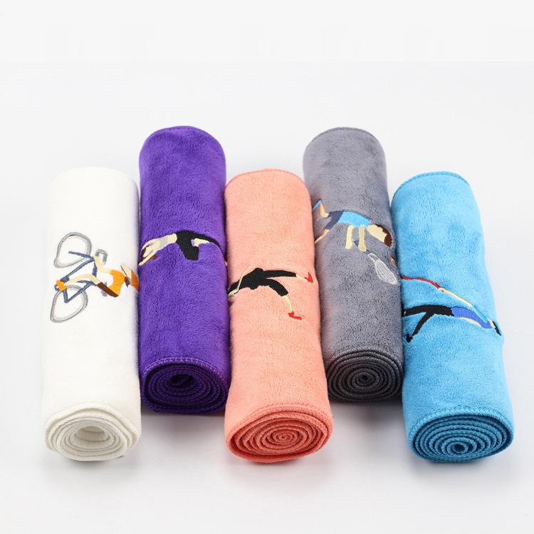 30x100cm Microfiber Embroidery towel Gym Yoga Exercise Swimming Fitness Fast Drying Towel Beach Running  Sports Towel
