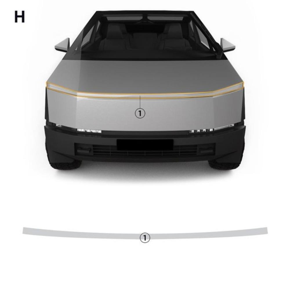 TPU Interior Sticker for Tesla Cybertruck 2024-2025 Anti-Scratch Protective Film Matte transparent / Headlight чёрный