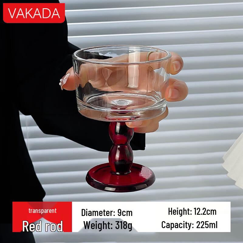 VAKADA French Vintage High-Foot Glass Dessert Bowl