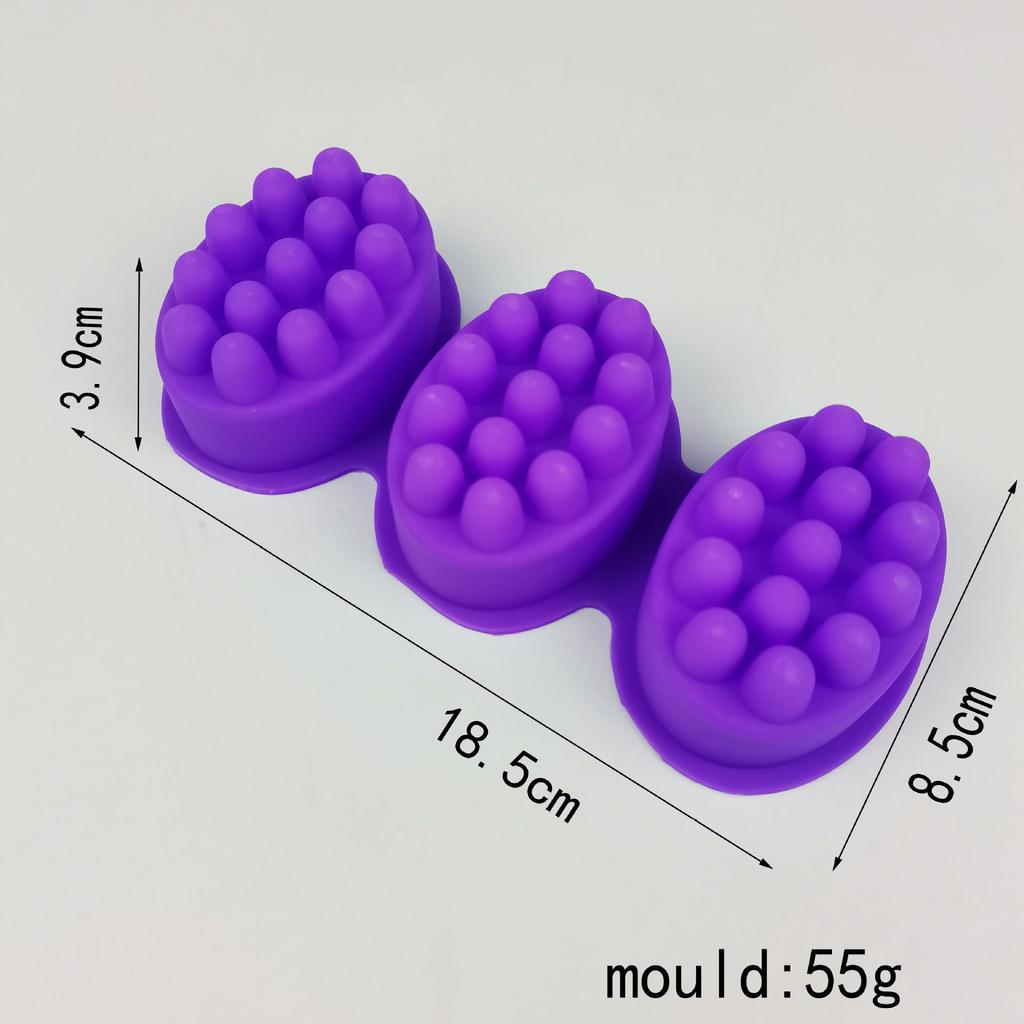 Silicone Soap Molds DIY Handmade Massage Therapy Bar Making Tools 3D Oval Shape Essential Oil Aromatherapy Resin Crafts Mould