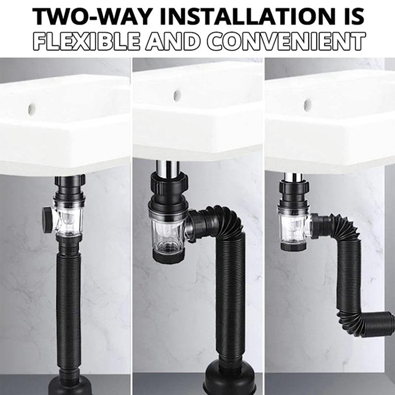 Universal Sink Drain Pipe Set Retractable Deodorant Sewer Drainage Water Hose Bathroom Kitchen Wash Basin Drainer Accessories