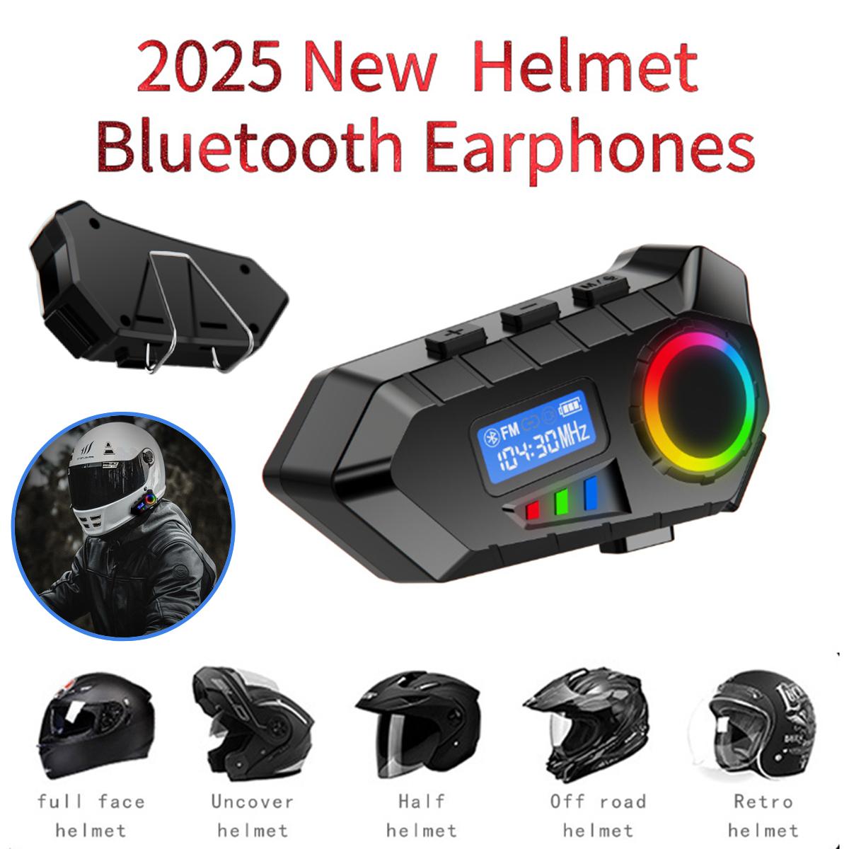 

Y30 Мотоциклетная Bluetooth-гарнитура для шлема Водонепроницаемая гарнитура для шлема Звуковой эффект эквалайзера HD ЖК-дисплей Стерео FM-радио Сигнал стабильный Soft microphone