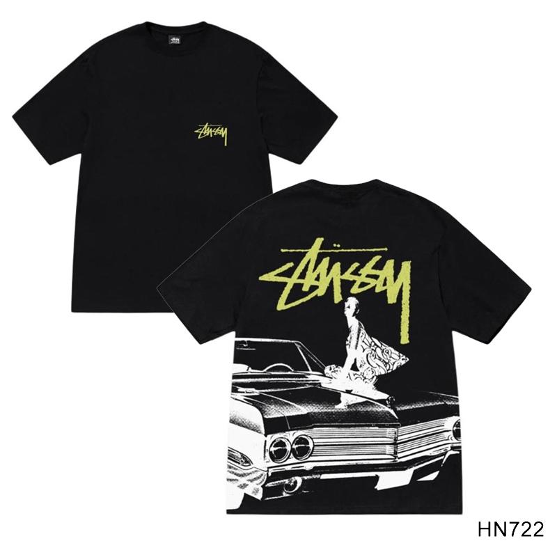 Stussy 2025 Sommer Neues Hochwertiges Rundhals-T-Shirt aus Baumwolle für Männer und Frauen Klassisches Logo mit neuem Musterdruck Paar-T-Shirt