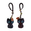 Hand-knitted Mobile Phone Strap Mobile Phone Chain Mobile Phone Lanyard Wooden Cat Keychain