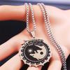 Yin Yang Gossip Wolf Sun Moon Stainless Steel Dragon Pendant Necklace Silver Color Statement Necklace Jewelry Collar N3694S02