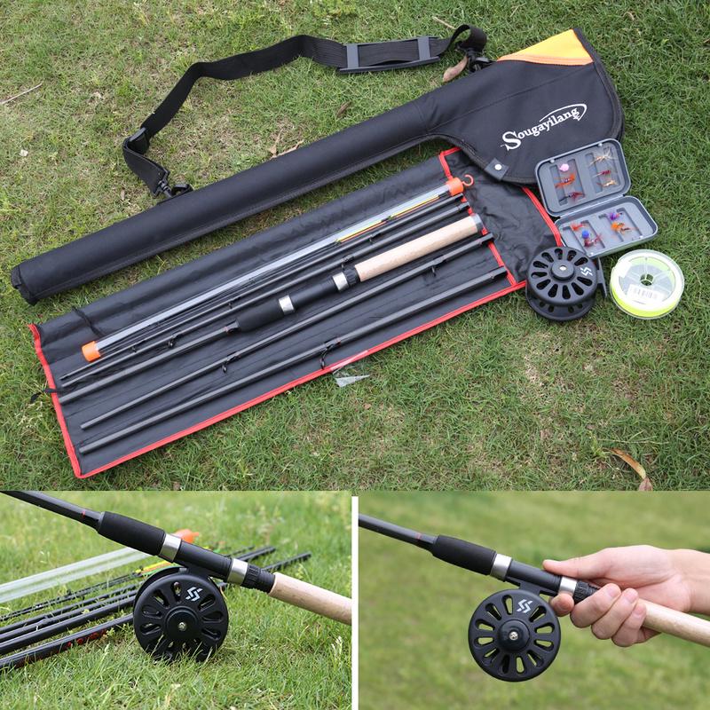 Fly Fishing Rod and Reel Fly Fishing Line Fishing Bait Fly Fishing Rod Bag Set Fishing Tackles