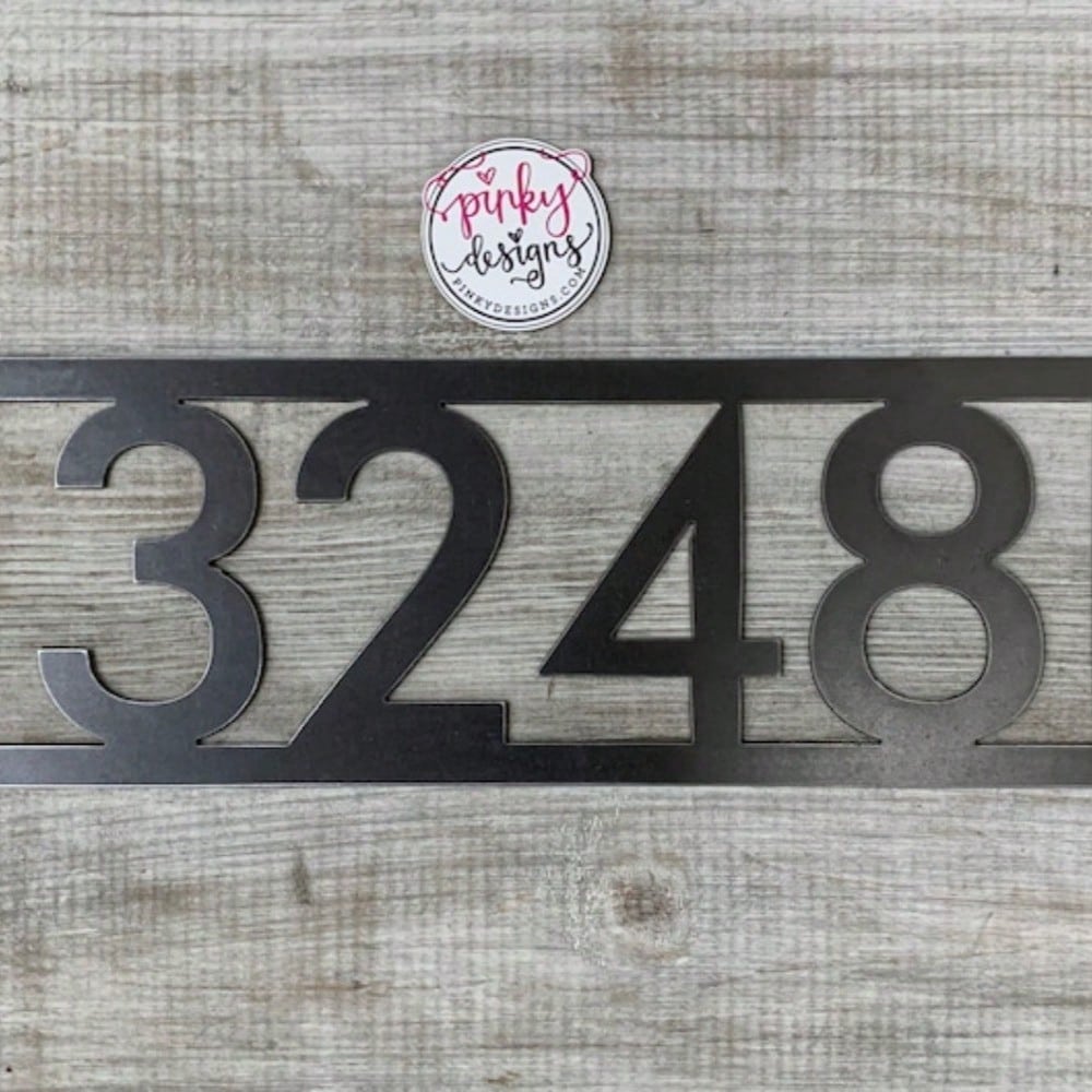 Modern Metal House Number Sign with Frame, Address Plaque for Door, Customizable Numbers A16