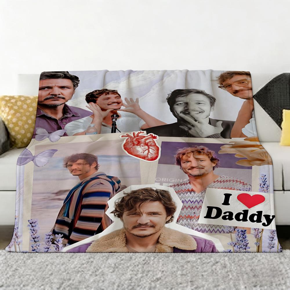 

Actor P-Pedro P-Pascal Throw Soft Cozy Flannel Throw Blanket for Sofa Bedroom and More 75x90cm