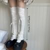 Strappy Balletcore Leg Warmers Knee High Stringy Selvedge Loose Socks Foot Cover Warm Vertical Stripe Boots Cover Streetwear