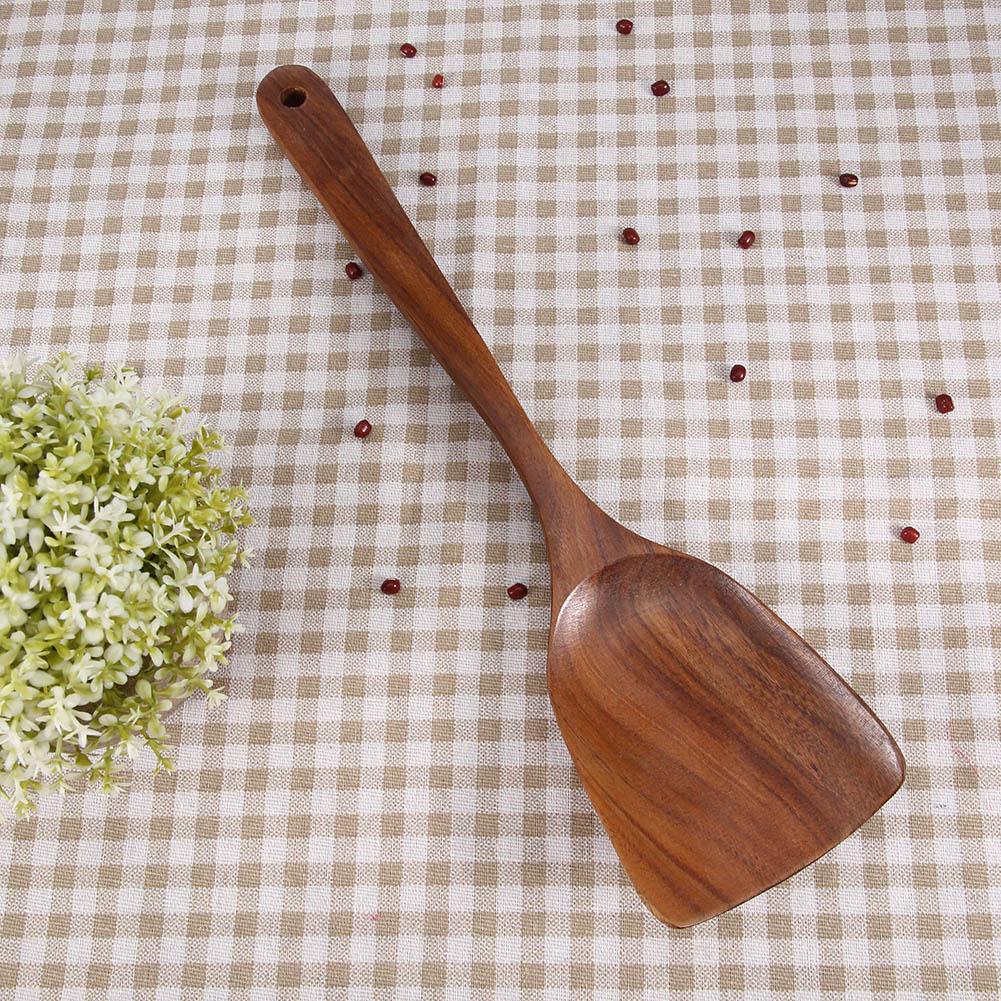 Natural Wooden Spatula Turner Fried Shovel Cooking Kitchen Utensils Shovel (31.5*7.5cm)