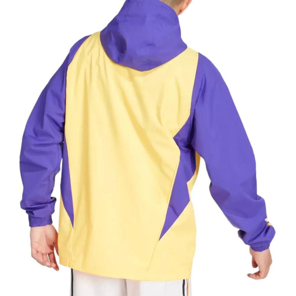 Adidas Real Madrid 2023-24 Season Outdoor Casual Sports Comfortable Hooded Long Sleeve Jacket Unisex Jacket Purple Yellow IQ0538