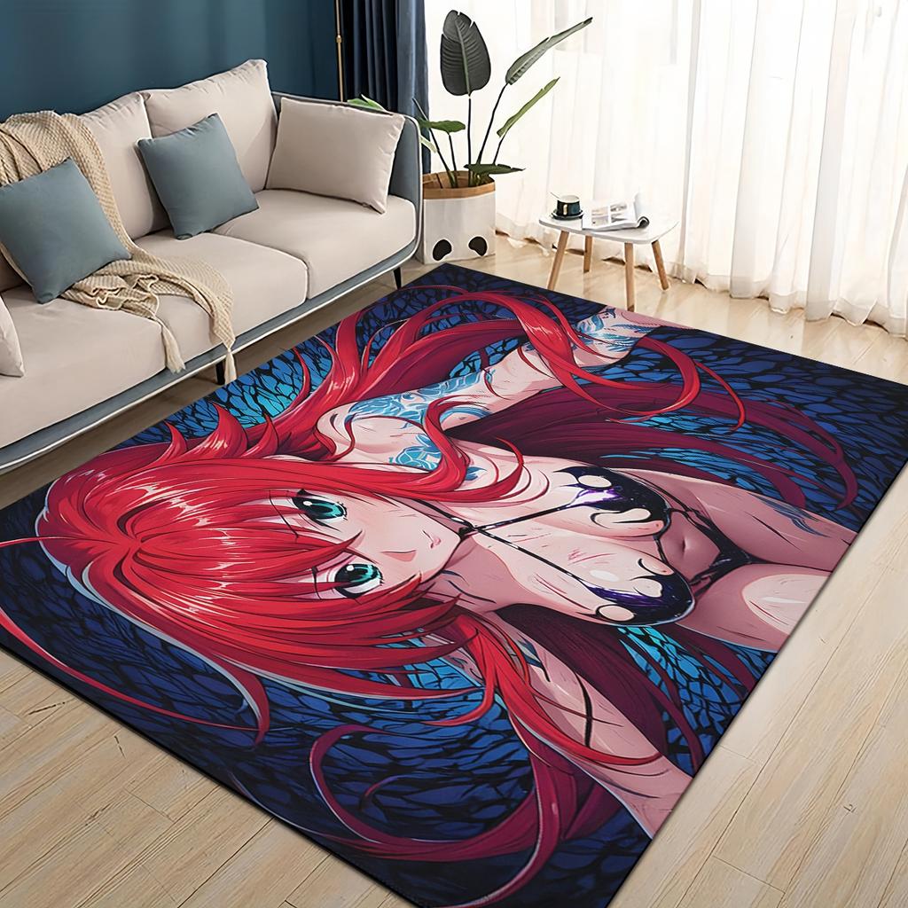 3D Cartoon High School DxD Sexy Girl Rias Akeno Asia Carpet Rug for Living Room Bedroom Home Sofa Decoration,Non-slip Floor Mat