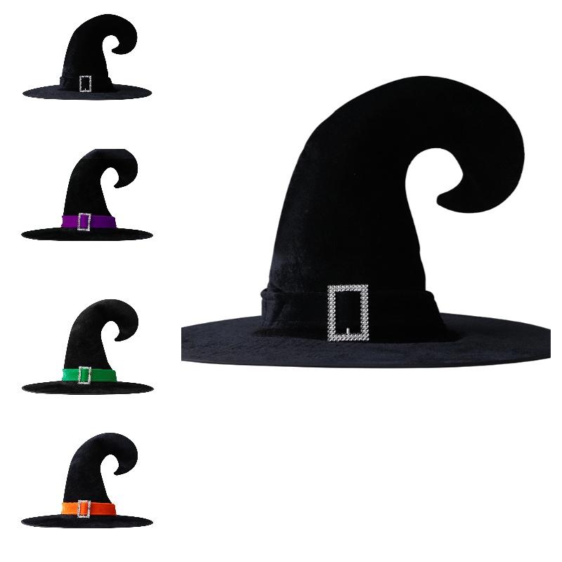 Velvet Witch Hat Red Witch Costume Accessory For Halloween Party