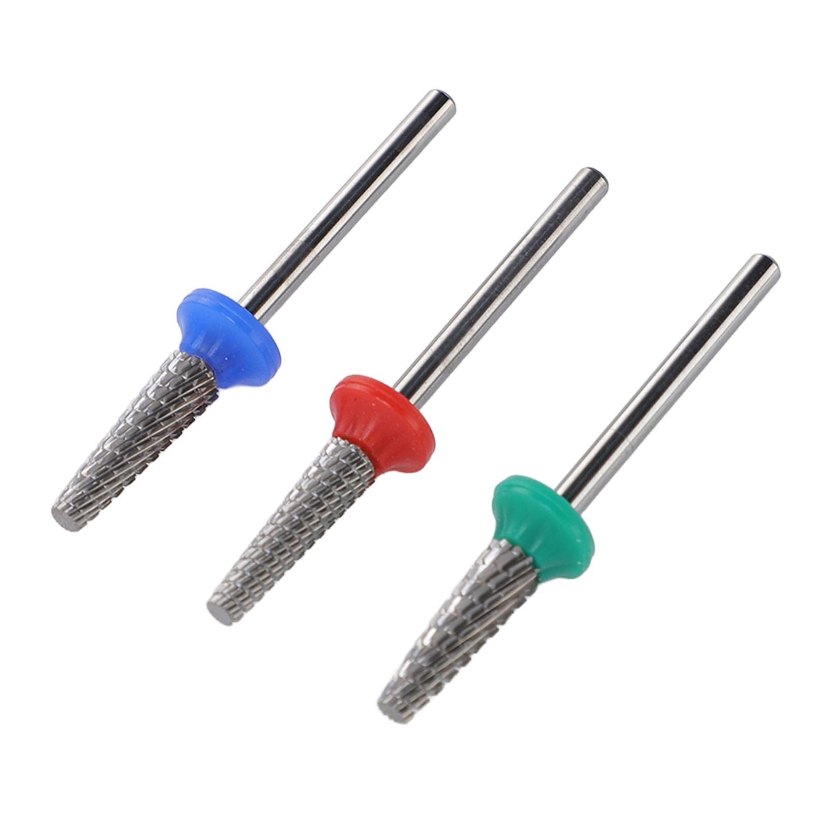 

3pcs Nail File Bits Tungsten Steel Nail File Bits Professional Manicure Grinding Heads for Electric