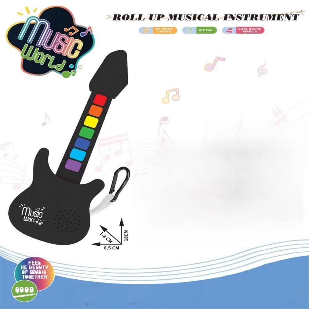 Foldable Silicone Piano Keyboard Rainbow Color Mini Rainbow Guitar Keychain  School Activities