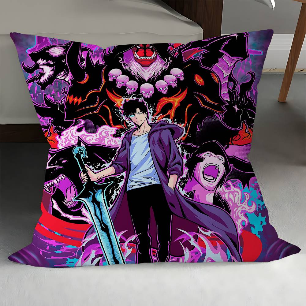 Anime S-Solo Leveling Kissenbezug Dekokissen Stuhlkissen Sitzkissen Nickerchenkissen Stuhlkissen Sitzkissen Weiches Kissen Sofakissen