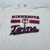 VINTAGE Minnesota Twins Shirt Herren Medium Weiß MLB Baseball 100% Baumwolle USA 90er