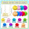 Faccito 30 Pcs Happy Birthday Hanging Swirl Decorations Happy Birthday Glitter Hanging Ornaments for Party Supplies Decor