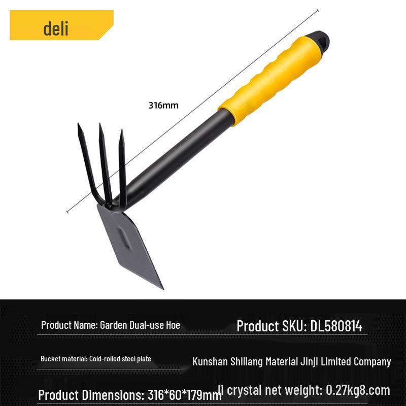 Deli Tools Garden Rake/Hoe Dual-Use Planting Tool (DL580814) 31cm