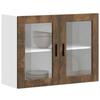 VidaXL Kitchen Wall Cabinet with Glass Door Porto Smoked Oak, Kitchen Wall Unit, Wall Cabinets with 854092