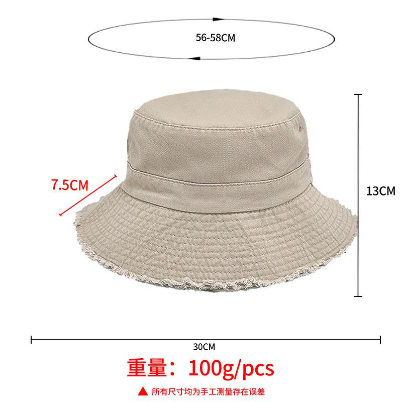 Factory direct sales ins rough edge metal letters big eaves fisherman hat children summer shade outdoor mountaineering hat