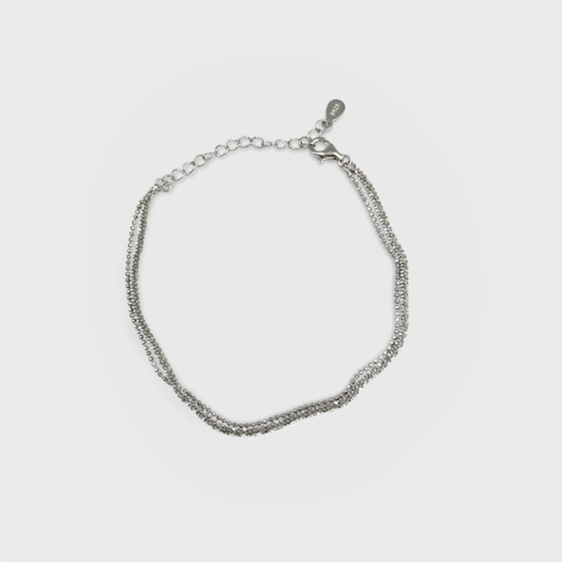Jean Paul Clarisse [SILVER] Grundläggande Tvåradigt Kedjearmband JS-25-007B