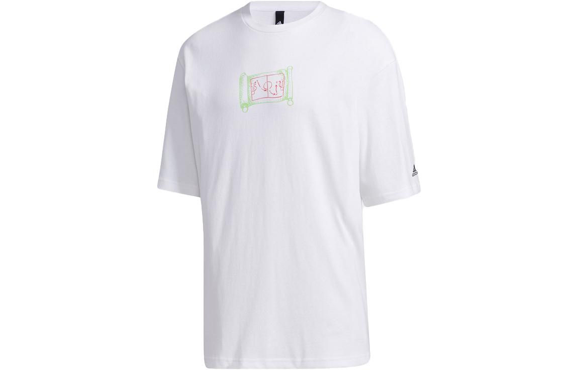 

Adidas T Shirts Men s White Crew Neck Moderate Straight Fit GF3985 XL