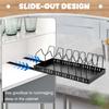 Pull Out Pans Organizer Rack with 8 Adjustable Dividers Sliding Pot and Lid Holder Kitchen Cabinet Utensils Storage Rack