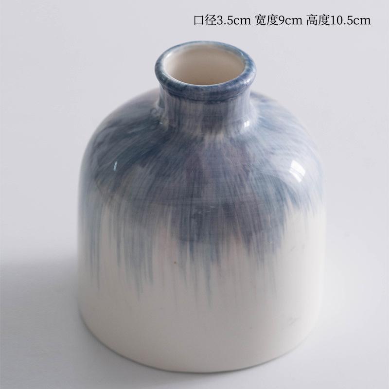 

Hand Painted Blue Minimalist Ceramic Vase for Dry Flowers Home Decor