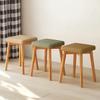 Solid Wood Fabric Stool - Small Bench for Living Room, Sofa Ottomans & Shoe Changing