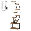 Indoor Plant Stand 155CM Tall with Grow Lights, 9 Tiered Shelf, Metal 155cm Large Holder Shelf Display Rack Holder, Half-Moon Flower for Living Room