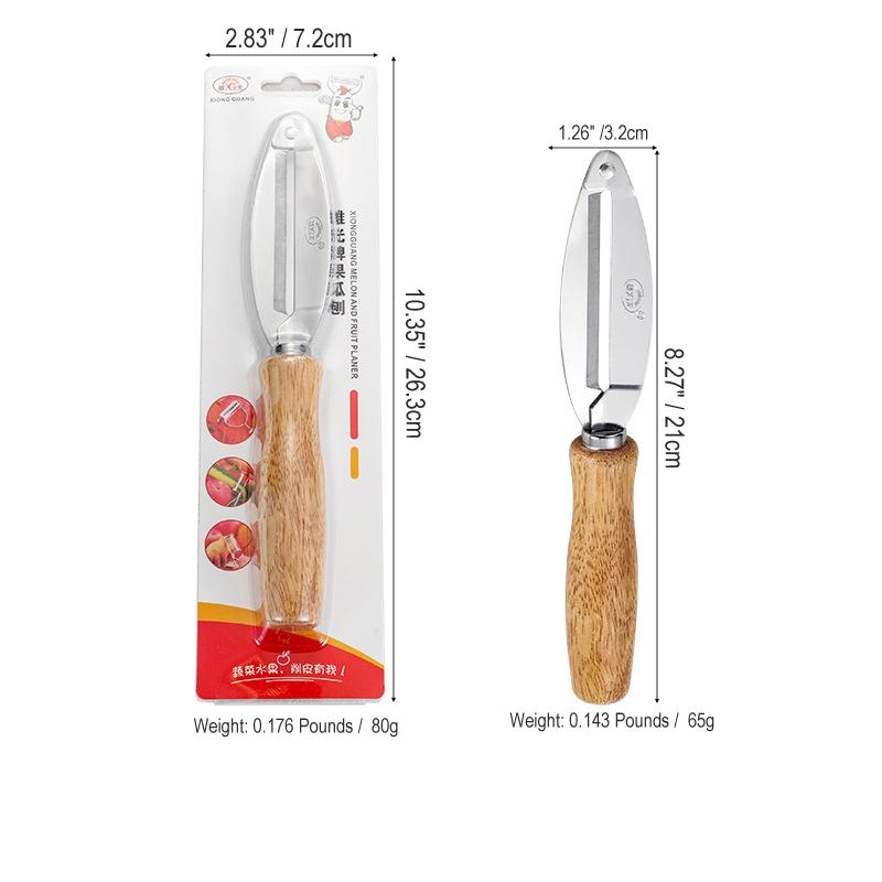 Stainless Steel Fruit Vegetable Peeler with Wood Handle - Kitchen Potato Carrot Apple Peeling Tool, Ergonomic & Sharp Blade for Easy Paring