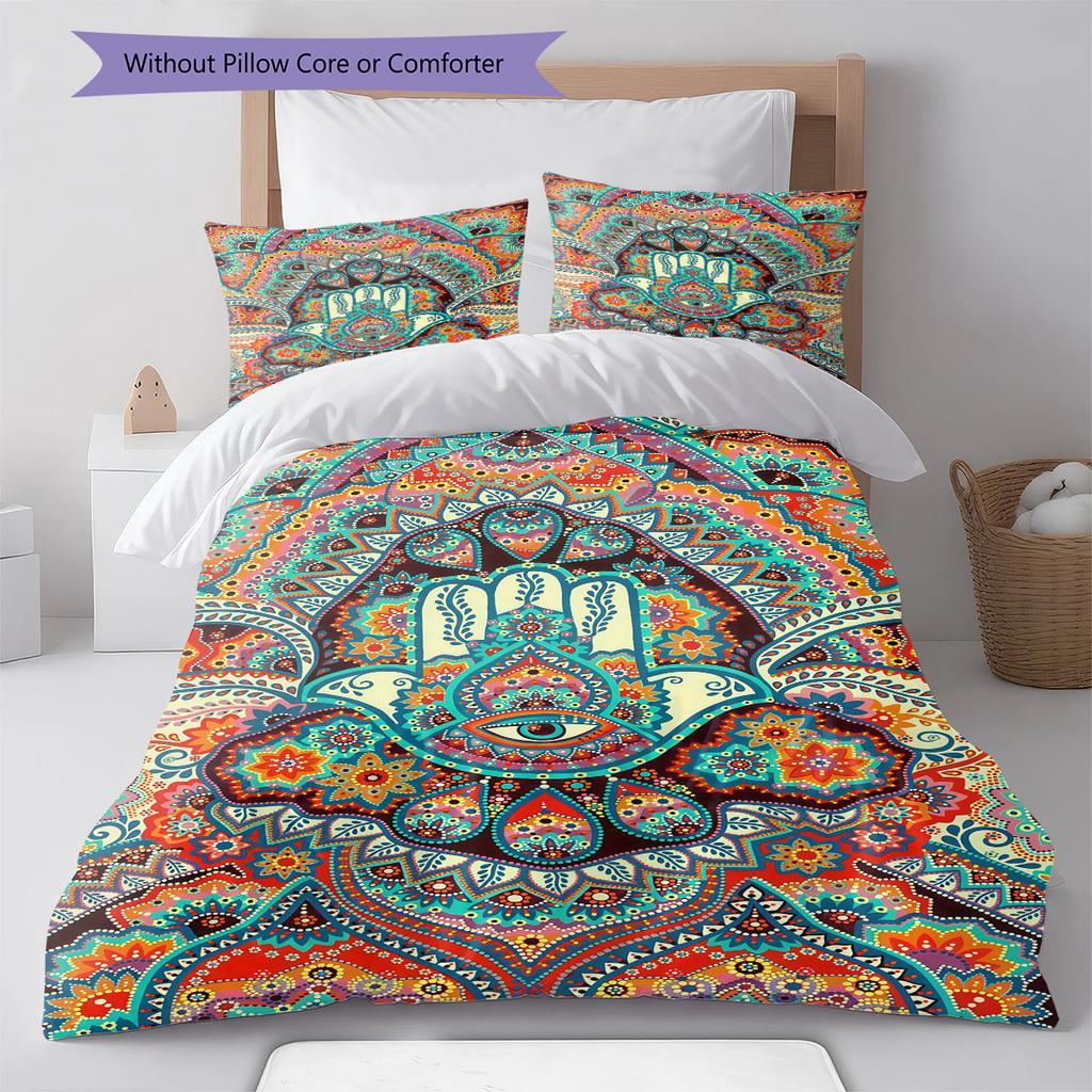 Nazar Boncuğu Pattern Bedding,Quilt Set Quilt Cover Pillowcase Home Birthday Gift (1 * duvet cover + 2 * pillowcase, without core)