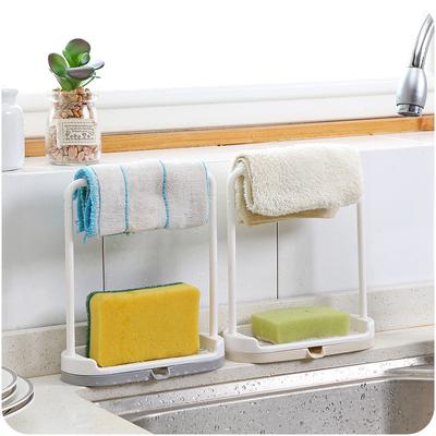 1pcs Detachable Kitchen Dishcloth Holder Rag Hanger Sink Sponge Holder Storage Rack Shelf for Bathroom Scrubber Brush Organizer