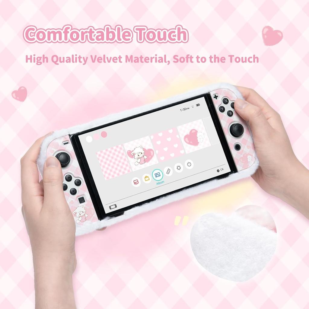 GeekShare Switch OLED Compatible with Switch Split Mikko Compatible with Nintendo Switch OLED Easy Shock Smudge Comfortable Fingerprint Full White