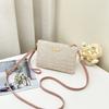 New Summer Casual Woven Shoulder Bag Fashionable and Simple Messenger Bag Solid Color Camera Bag