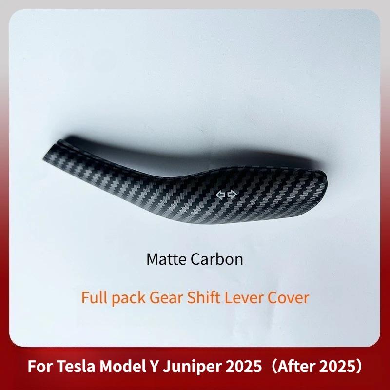 For Tesla Model Y Juniper 2025 ABS Carbon Fiber Steering Wheel Panel Button Trim Sticker Gear Lever Trim Interior Accessories