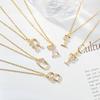Simple 26 English Letters Zircon Pendant Necklace - Creative Couple Jewelry