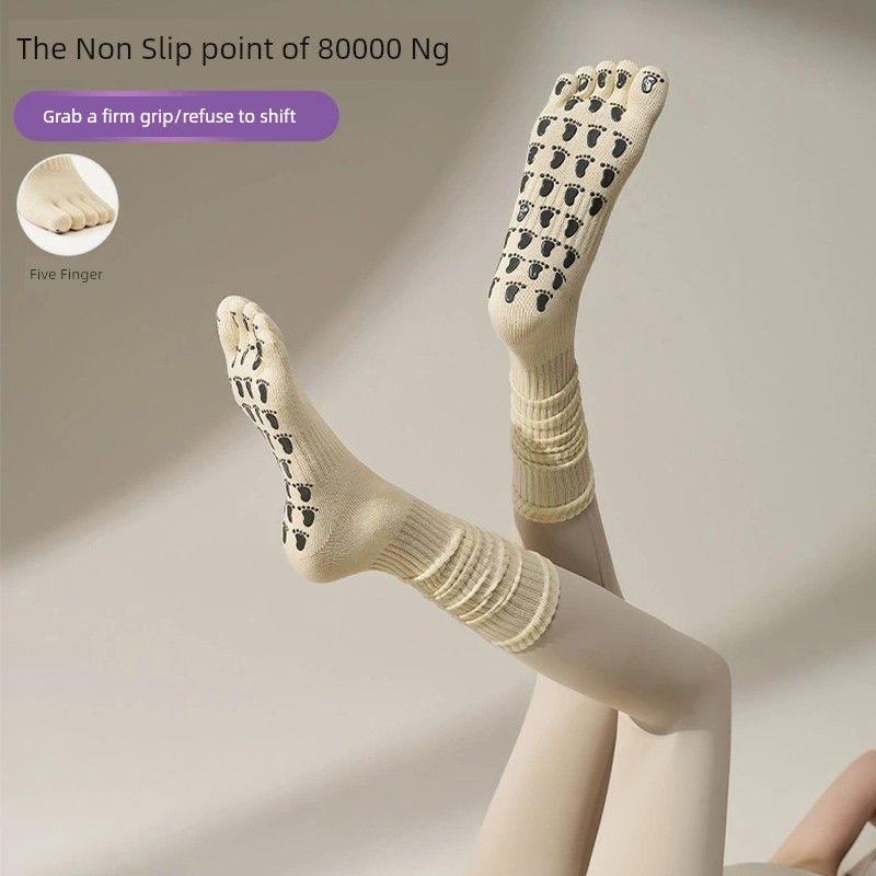 

Носки для йоги Нескользящие Профессиональные Женские Носки с Пальцами Для Фитнеса в Помещении Нескользящие Носки Комнатные Носки Взрослые Носки для Пилатеса White