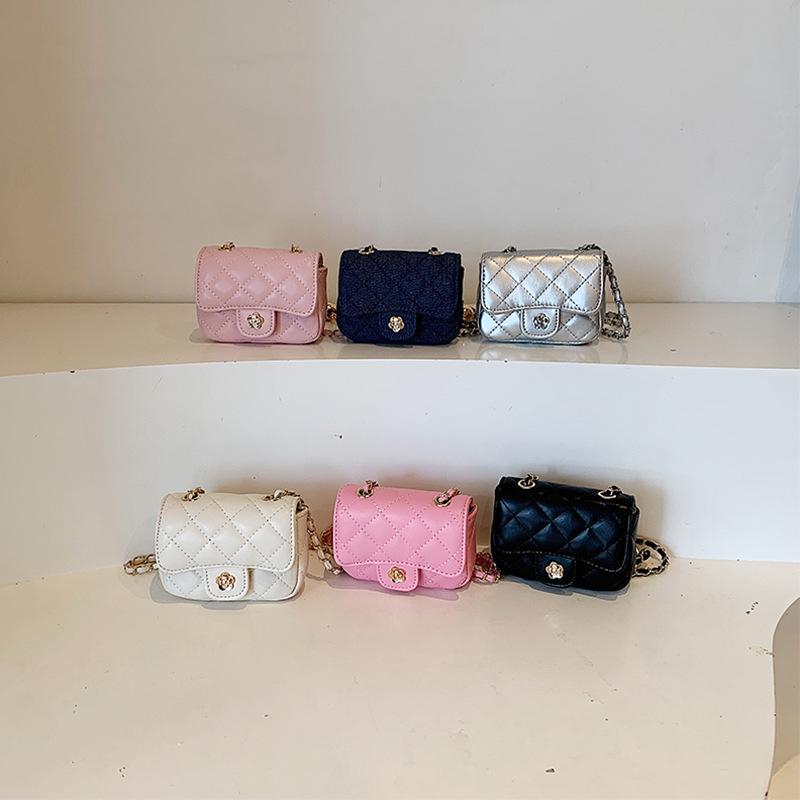 Mini Crossbody Chain Bag for Girls: Autumn/Winter Rhombus Style Lipstick Bag