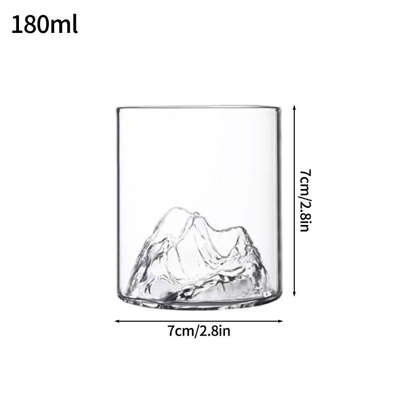 Transparent Whiskey Glasses Mountain Crystal Glass Drinking Glasses for Drinking Bourbon, Cognac, Scotch, Cocktails 125-380ml
