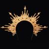 Women Crown Halo Headpiece Wedding Headwear Cosplay Girls Sun Goddess Pearl Halloween Carnival Party Headdress Costume Props