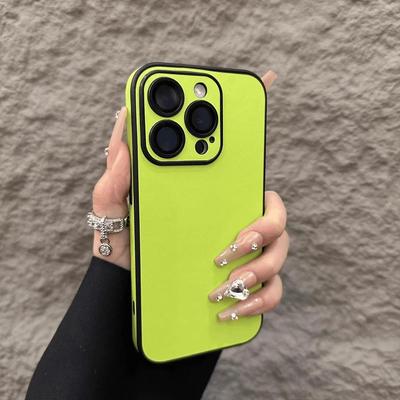 PU Leather Phone Case For iPhone 16 15 14 Plus 13 12 11 Pro Max Lens Protection Soft Silicone Bumper Shockproof Matte Cover