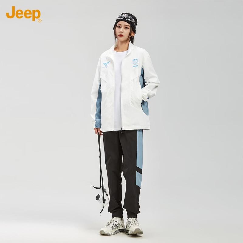 

JEEP Unisex Stand-Collar Cardigan Couple Casual Two-Piece Sports Suit 2XL