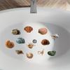 1 Set of 6 Anti Slip Bathtub Stickers - Beach Shell Conch Pattern Stickers, Bathroom Floor Waterproof Frosted Bathtub Stickers