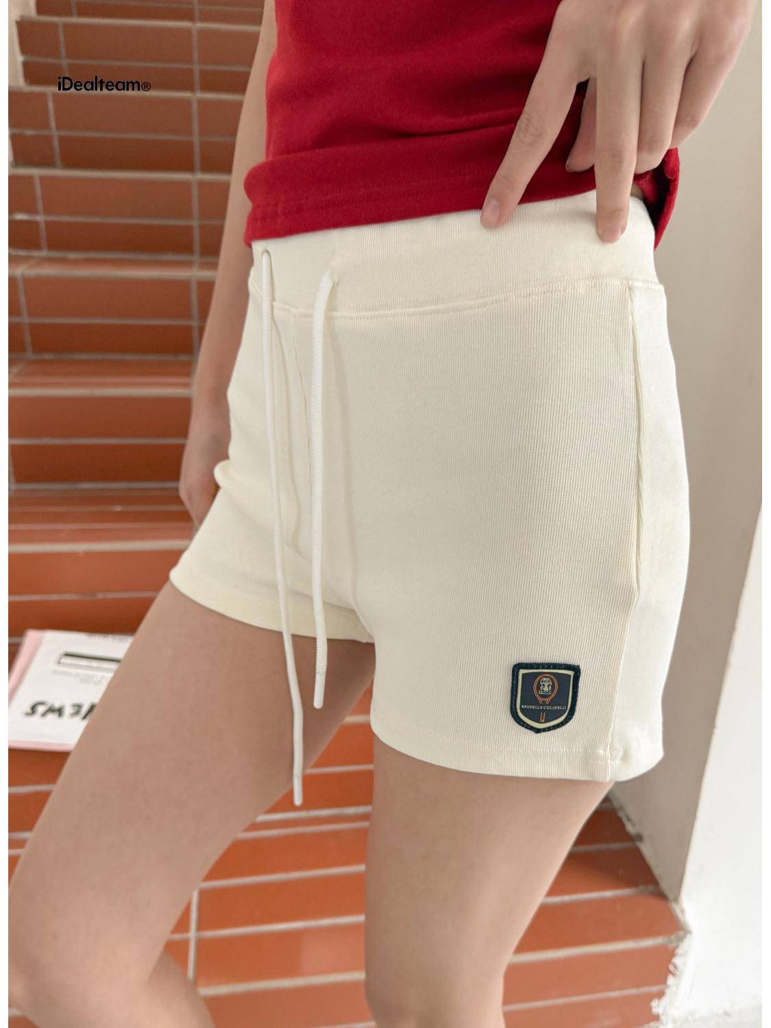 

INSS Women s Old Money Style Drawstring Sports Shorts 2026 Summer Collection Small покинуть белый